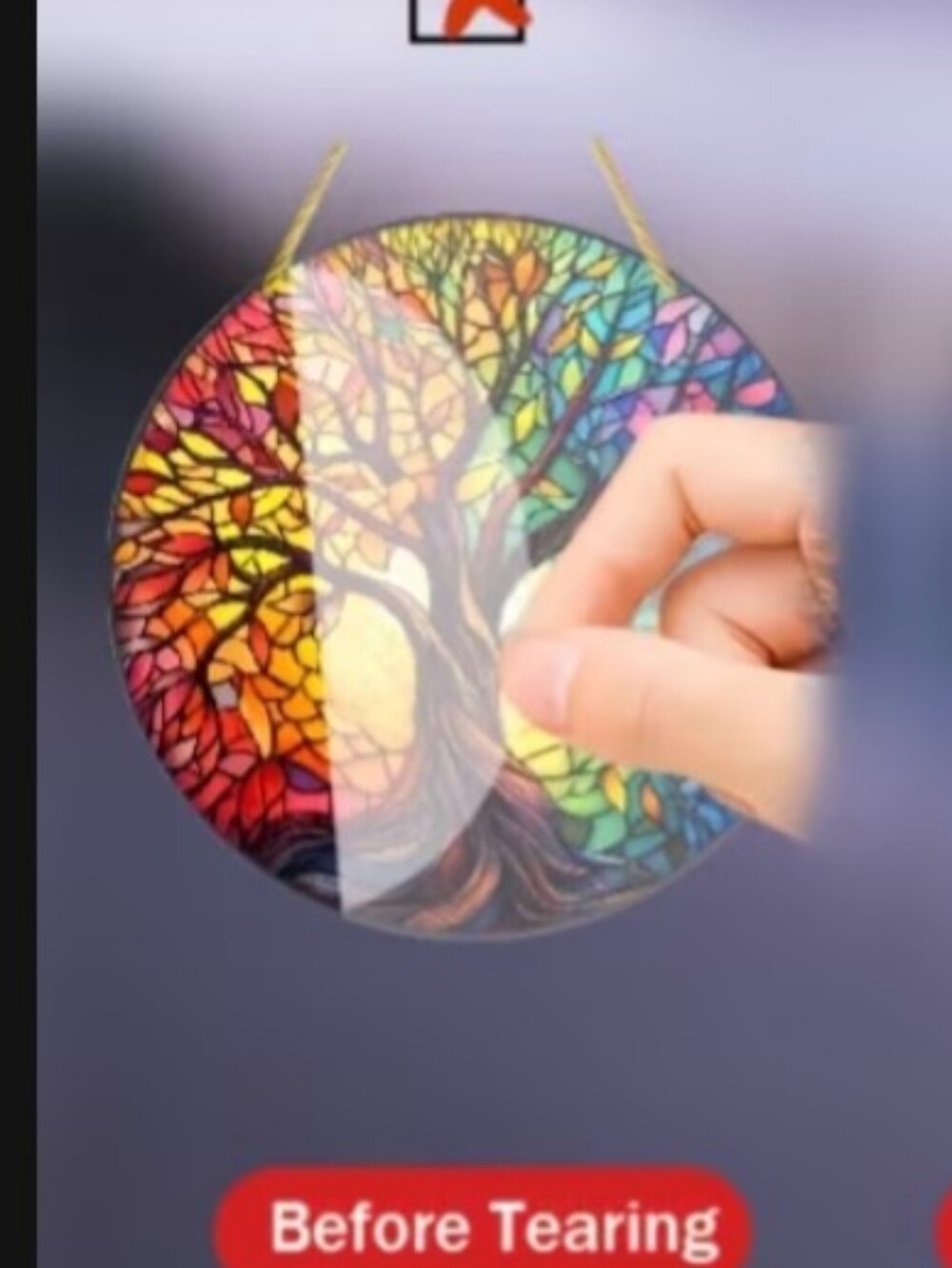 Multicolor Tree of Life Hanging Wall Art – Vibrant Stained-acrylic Style Accent - Picture 6 of 8